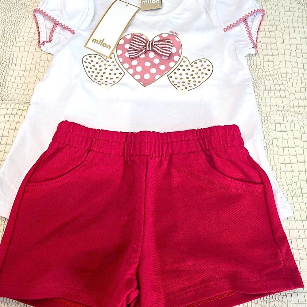 Brand New MILON Very Cute Girl White, Pink, Red, and Gold (3T)
